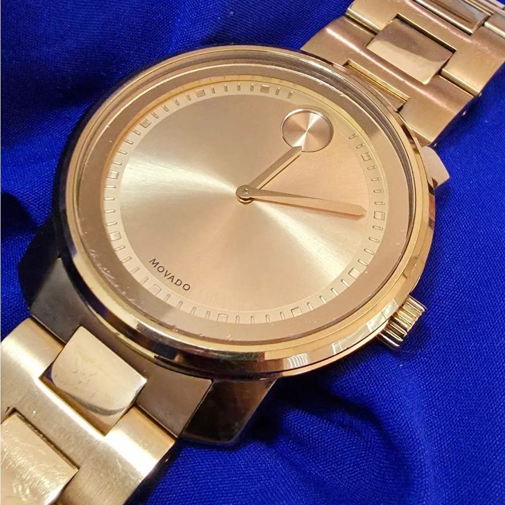 Movado Bold Gold Tone Swiss Made Mens Watch